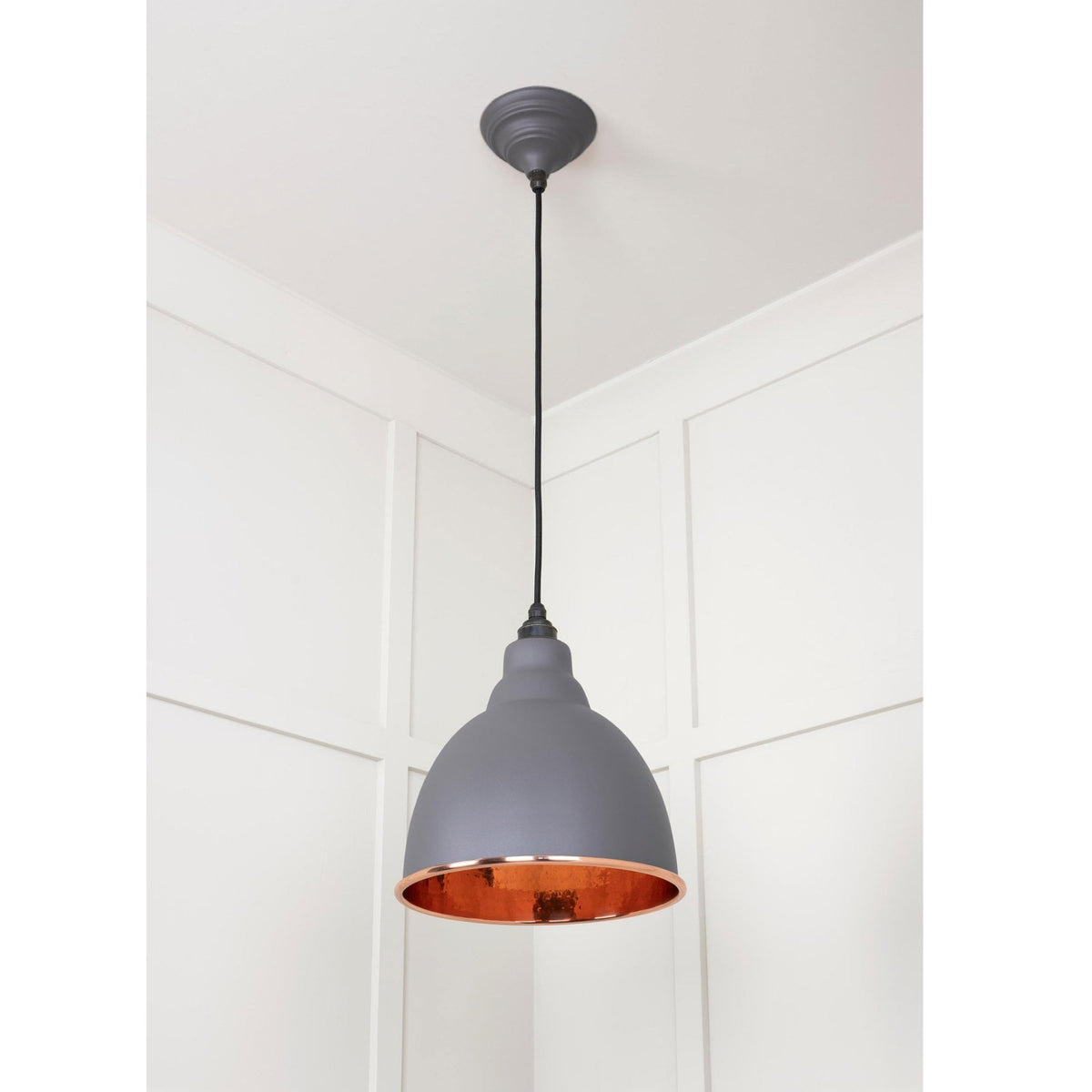 Hammered Copper Brindley Pendant in Bluff