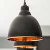 Hammered Copper Brindley Pendant in Elan Black