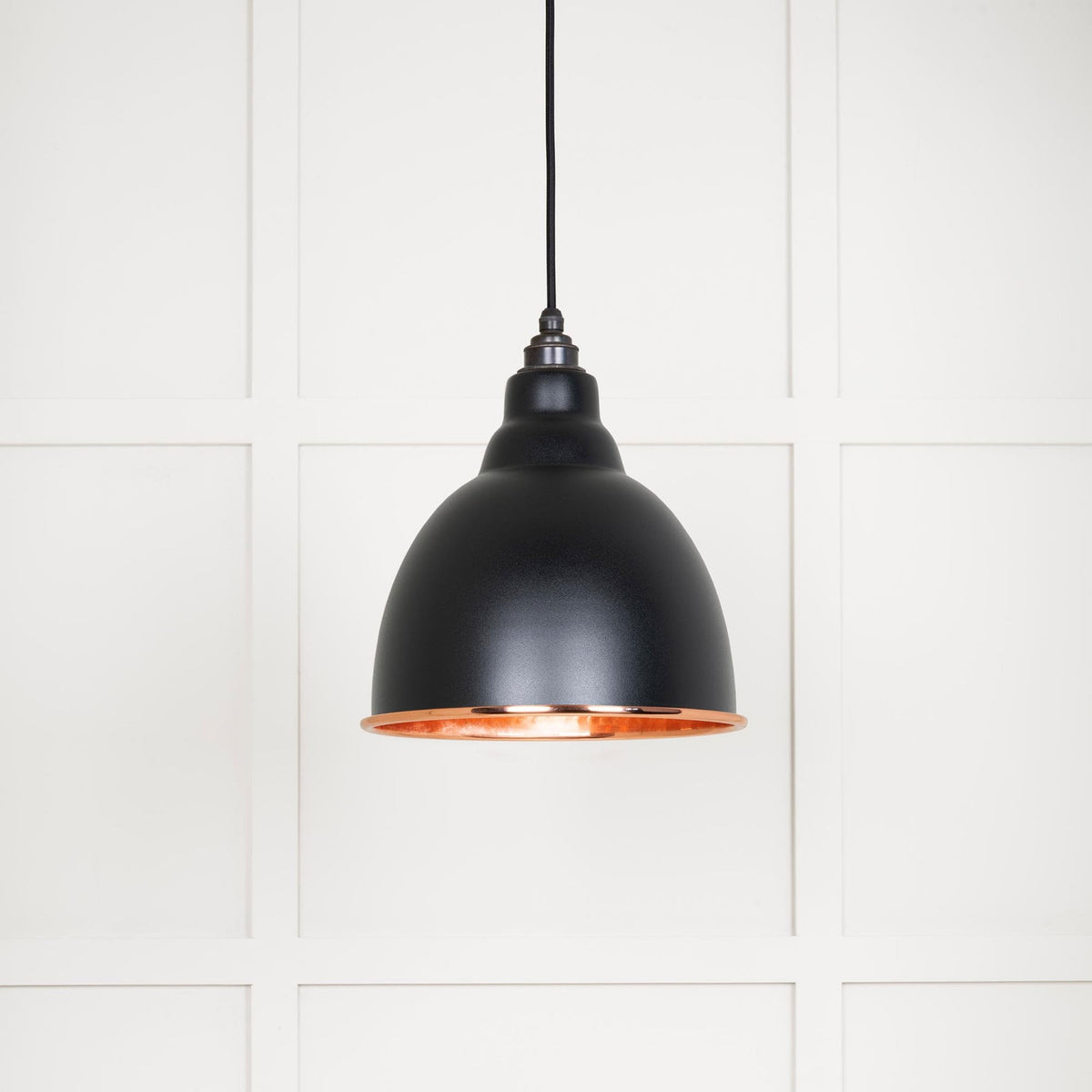 Hammered Copper Brindley Pendant in Elan Black