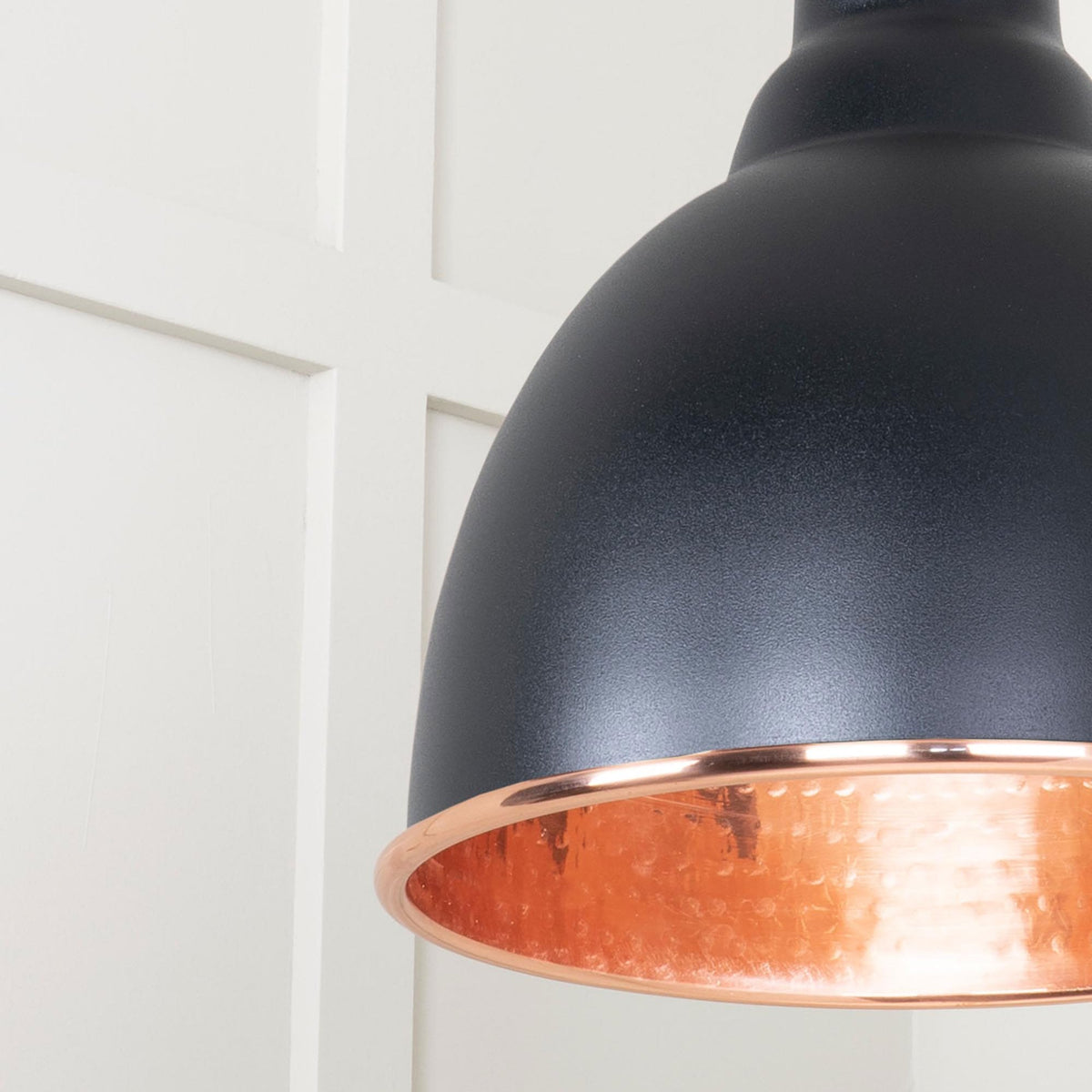 Hammered Copper Brindley Pendant in Elan Black