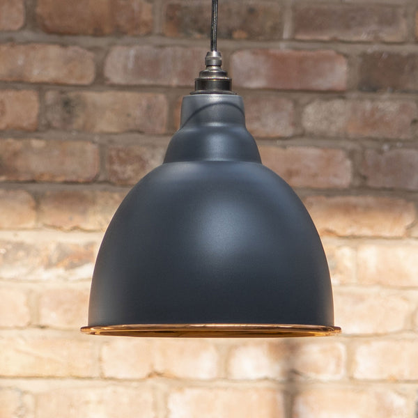 Hammered Copper Brindley Pendant in Slate