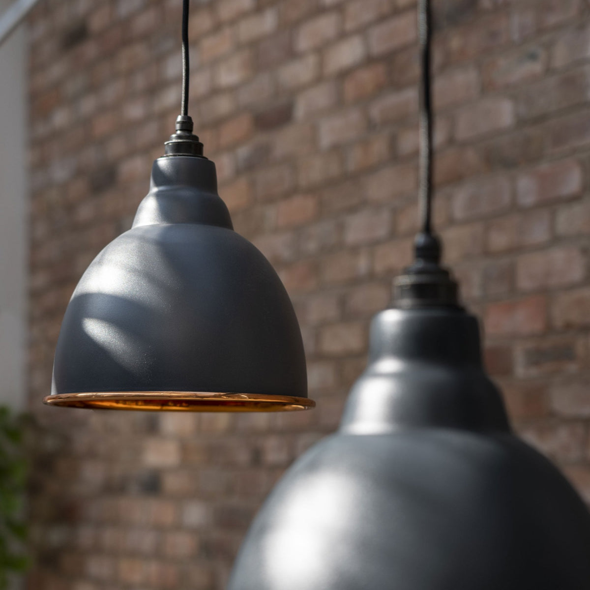 Hammered Copper Brindley Pendant in Slate