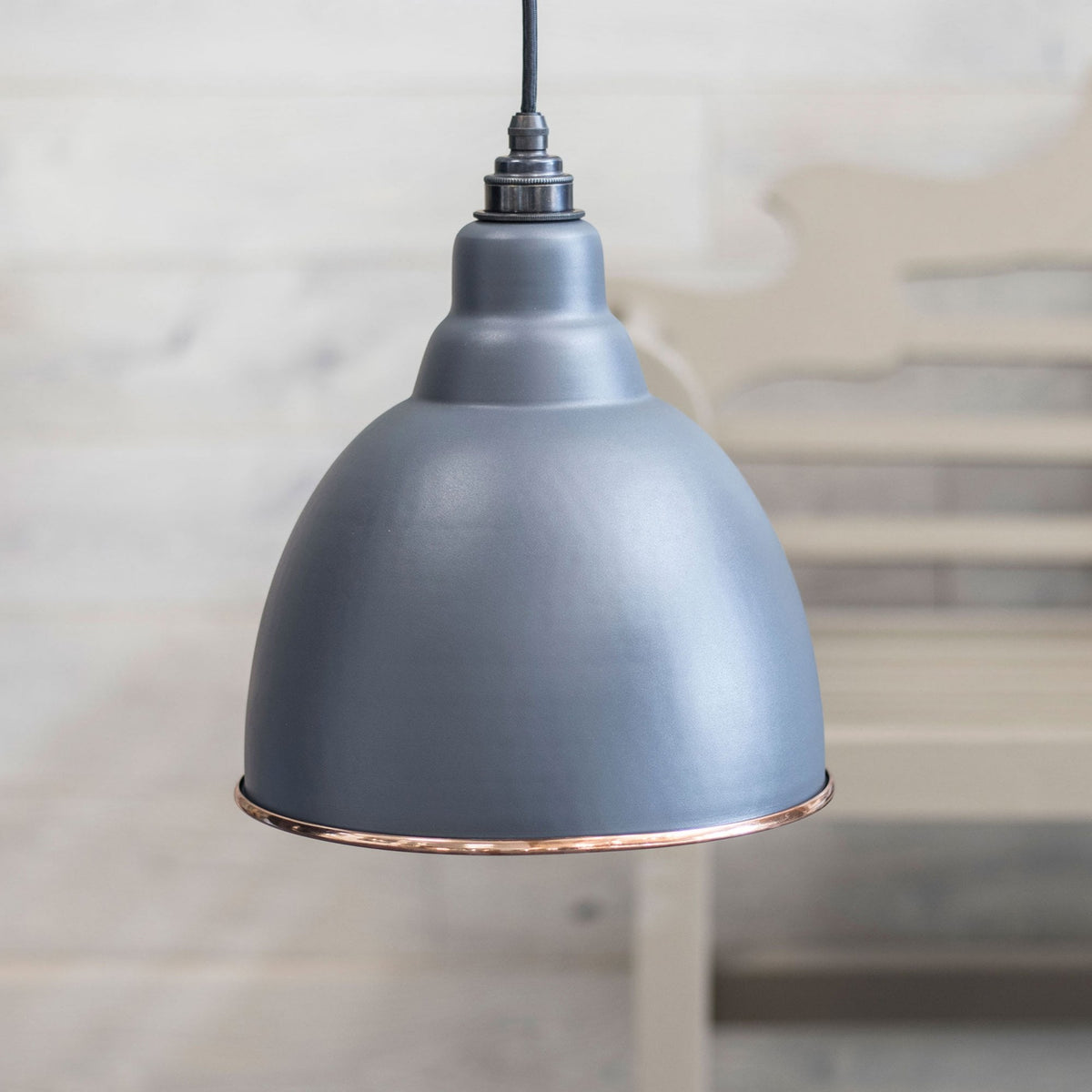 Hammered Copper Brindley Pendant in Slate