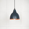 Hammered Copper Brindley Pendant in Soot