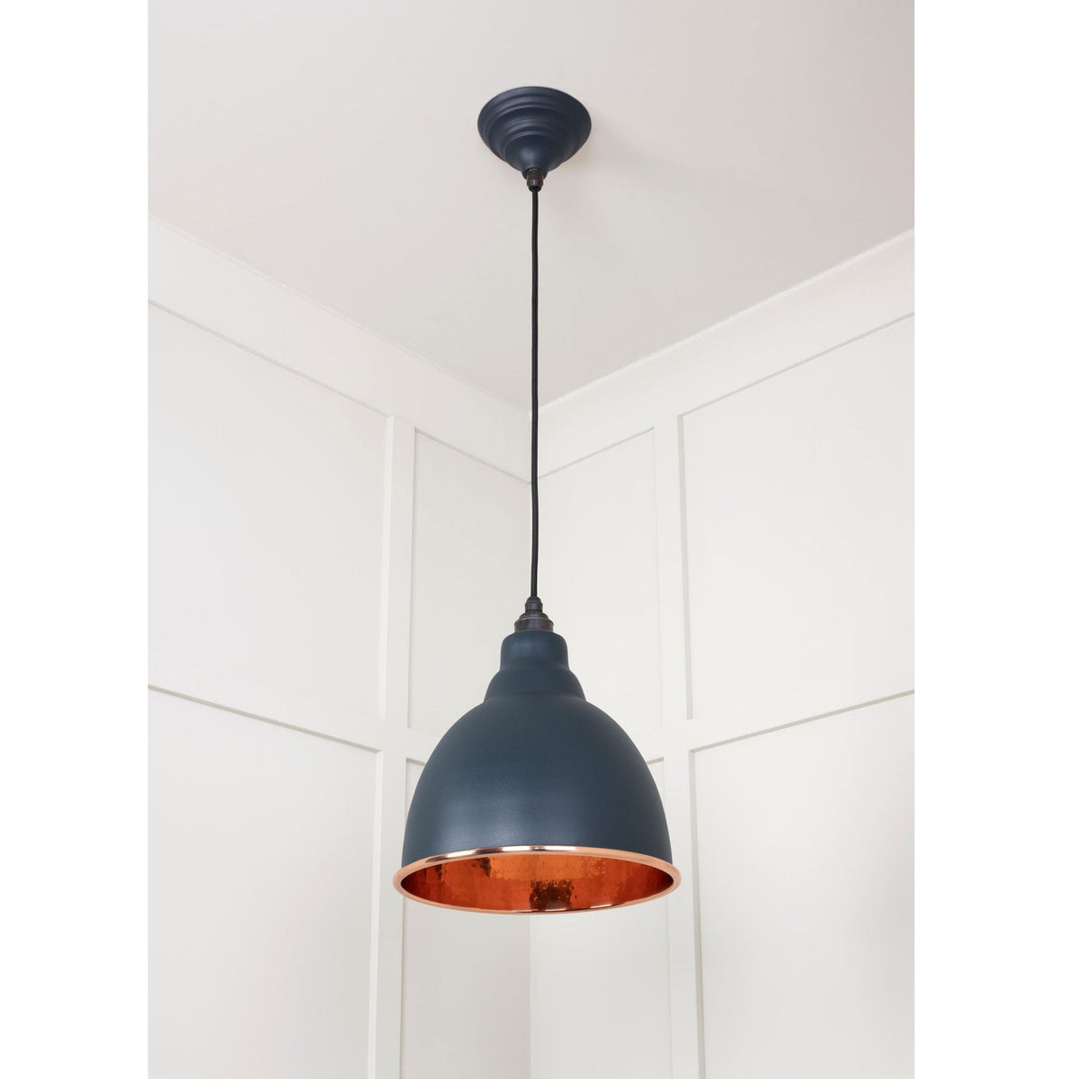 Hammered Copper Brindley Pendant in Soot