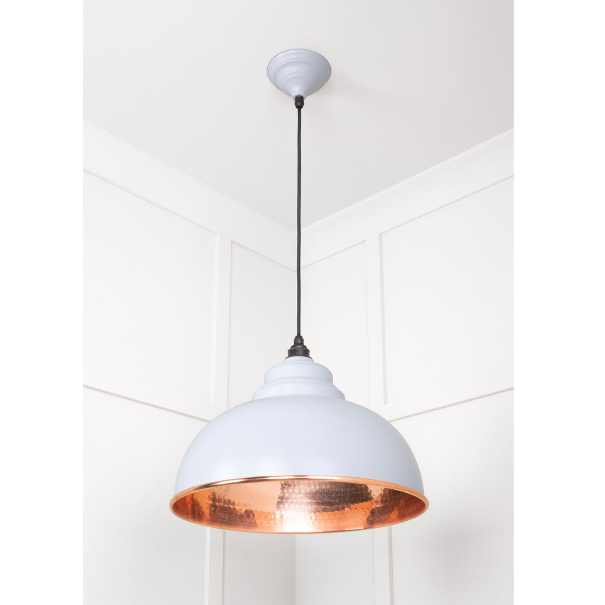 Hammered Copper Harborne Pendant in Birch