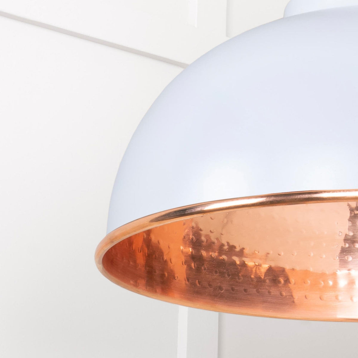 Hammered Copper Harborne Pendant in Birch