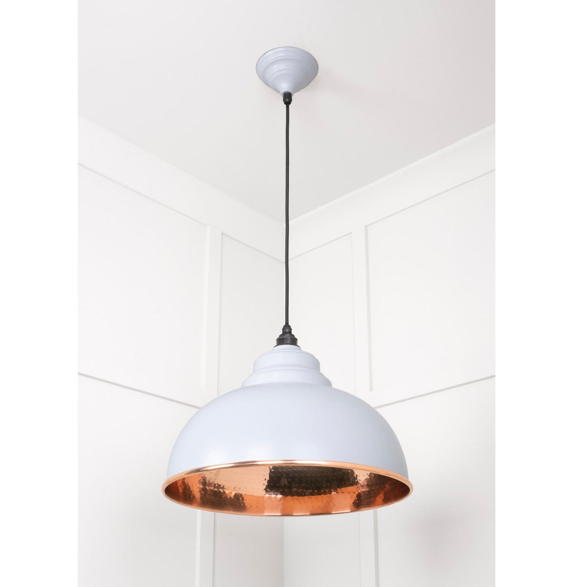 Hammered Copper Harborne Pendant in Birch