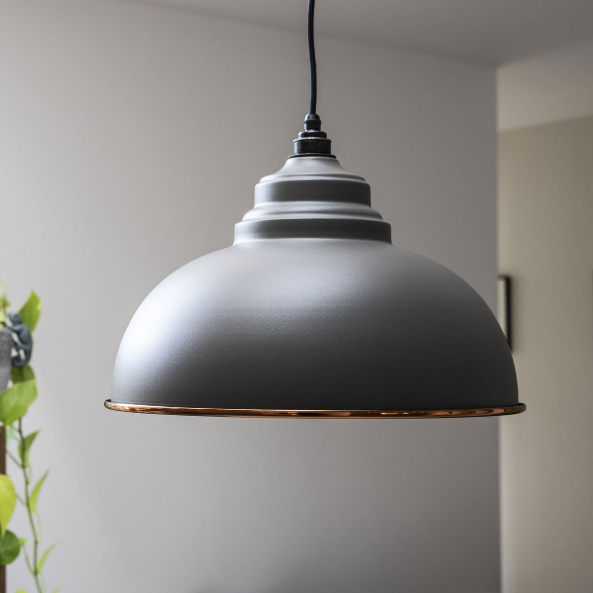 Hammered Copper Harborne Pendant in Bluff