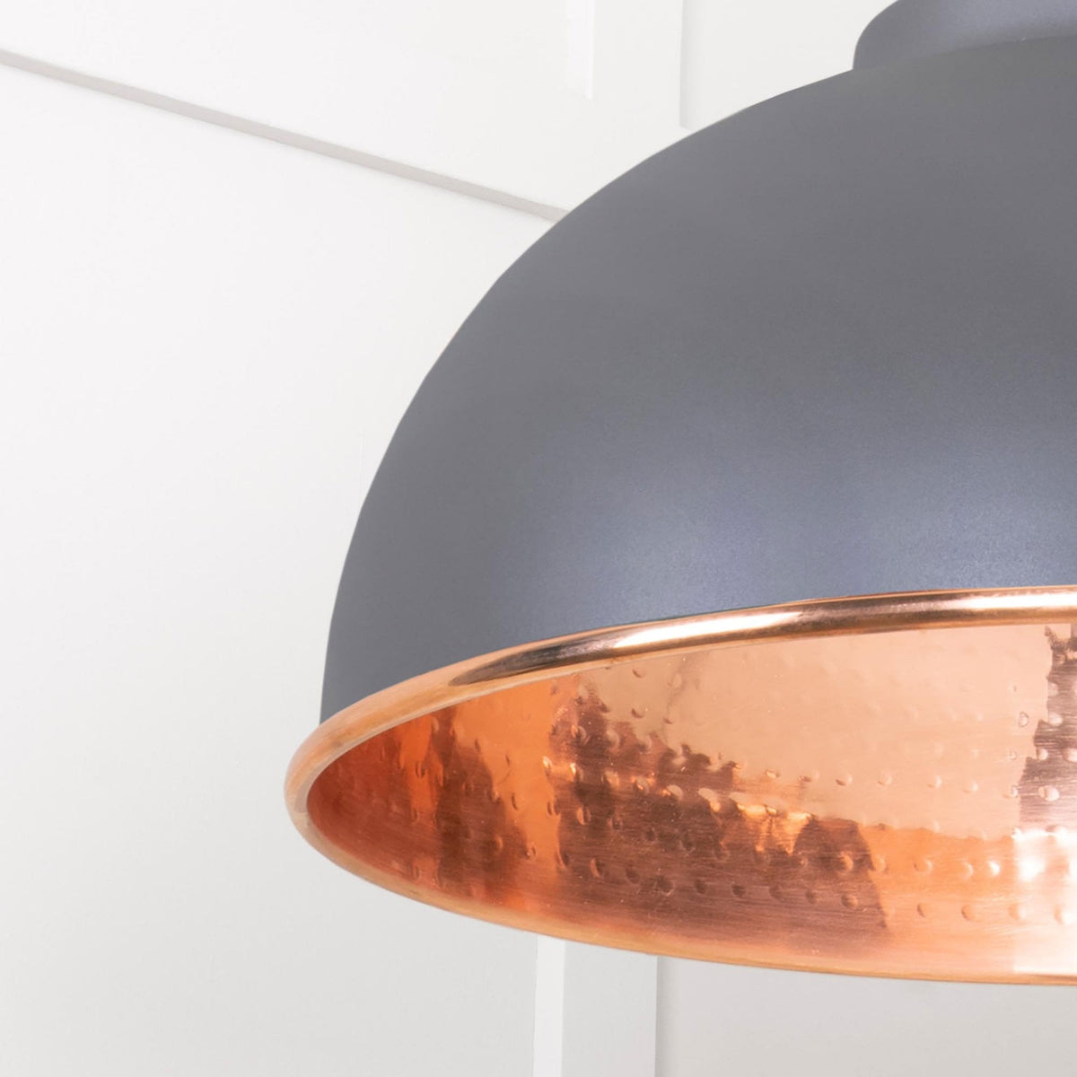 Hammered Copper Harborne Pendant in Bluff