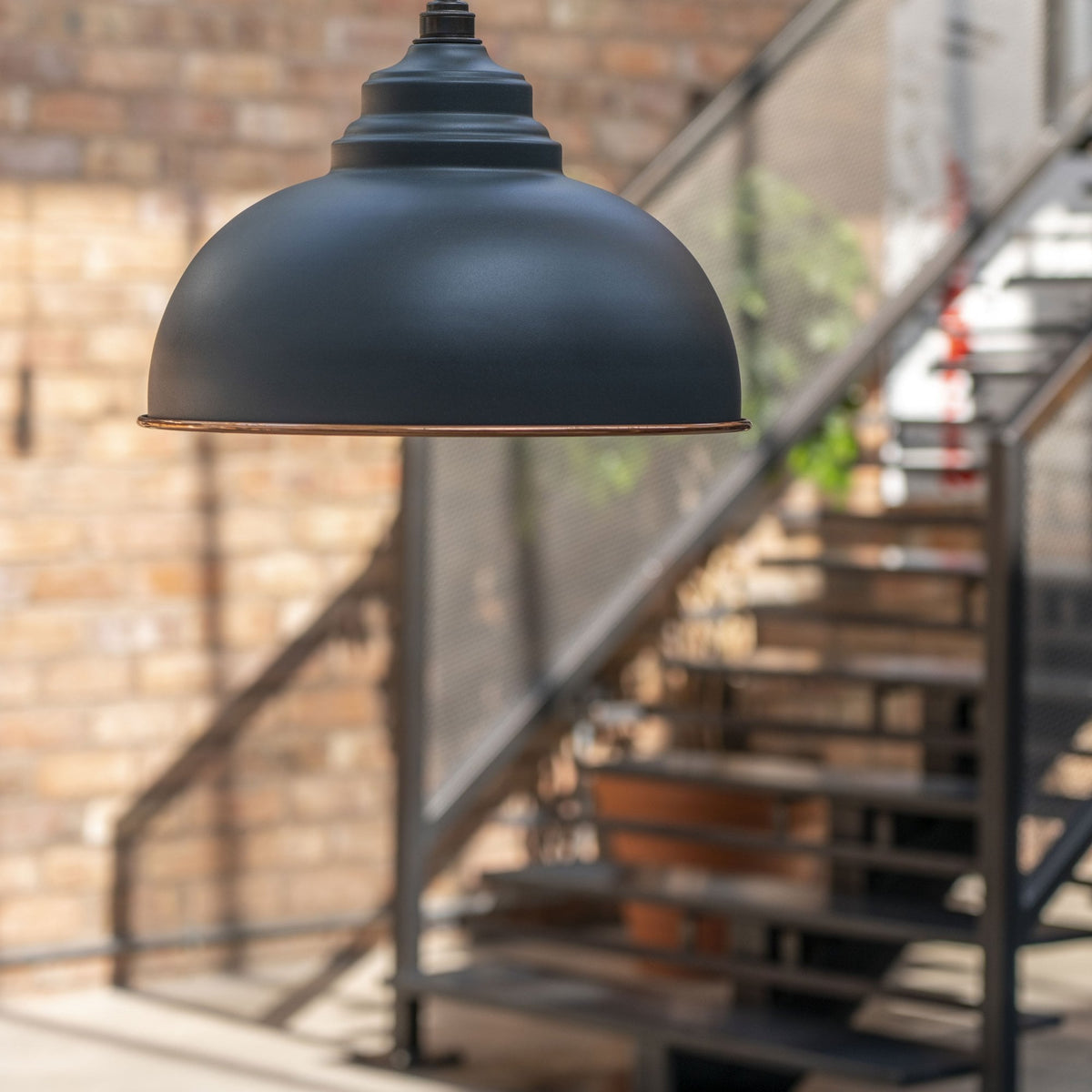 Hammered Copper Harborne Pendant in Dingle