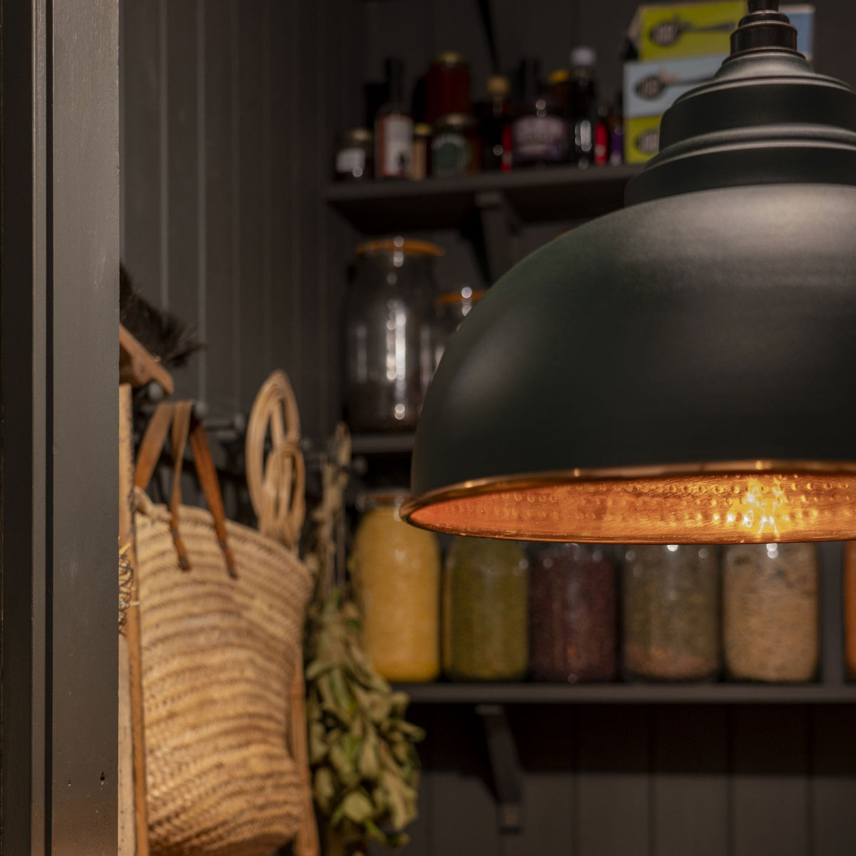 Hammered Copper Harborne Pendant in Dingle