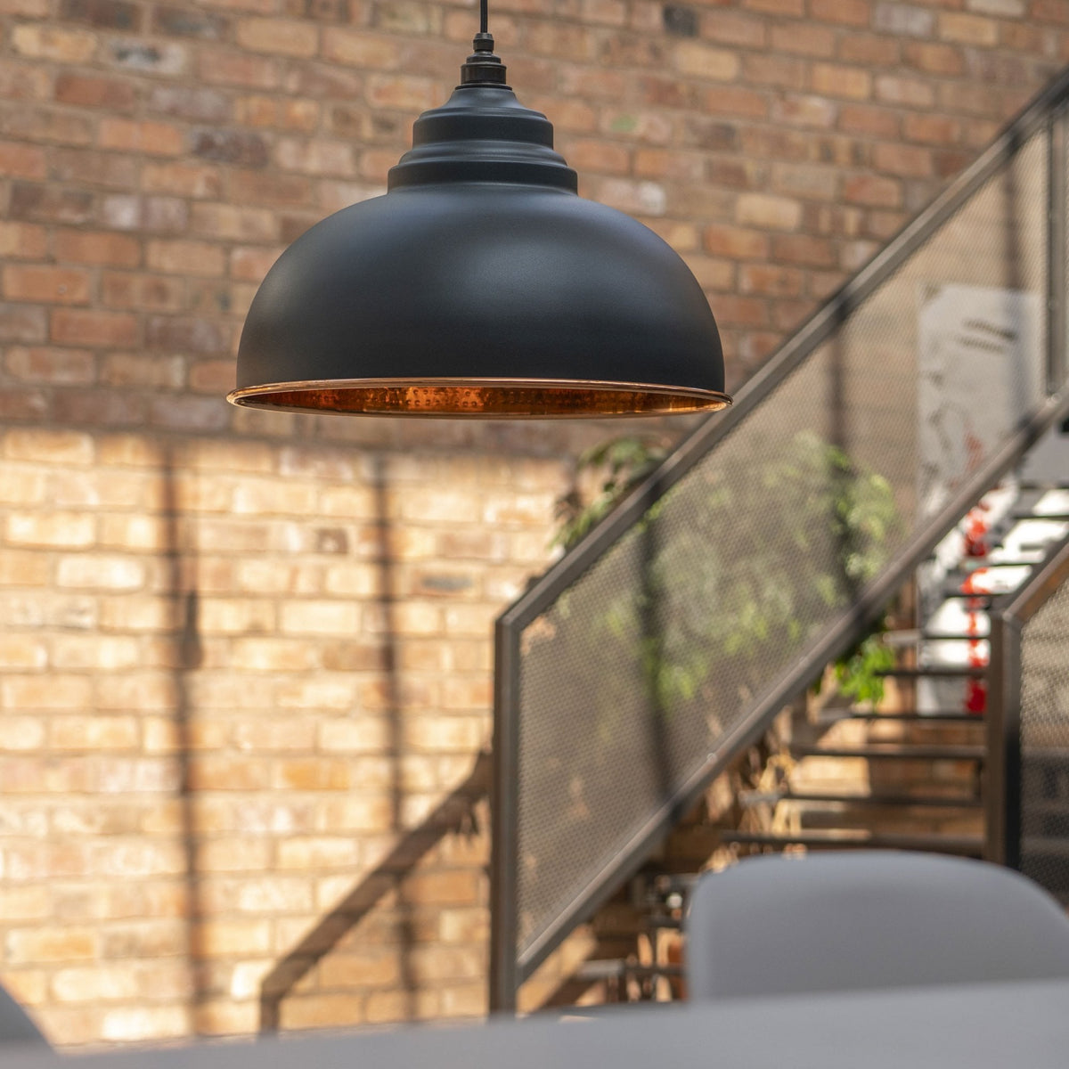 Hammered Copper Harborne Pendant in Dingle