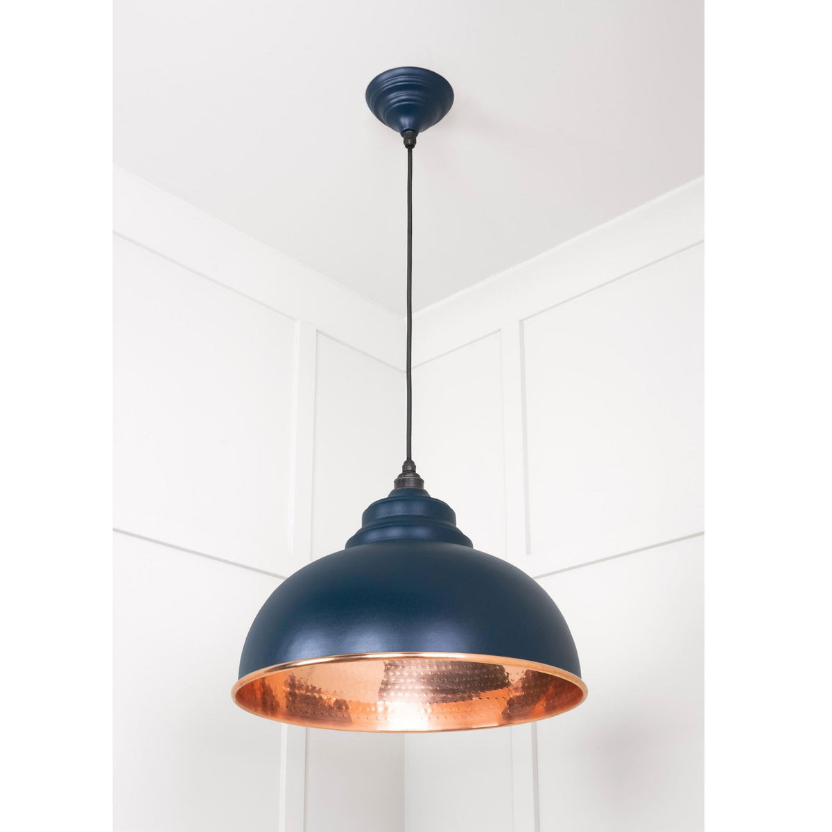 Hammered Copper Harborne Pendant in Dusk