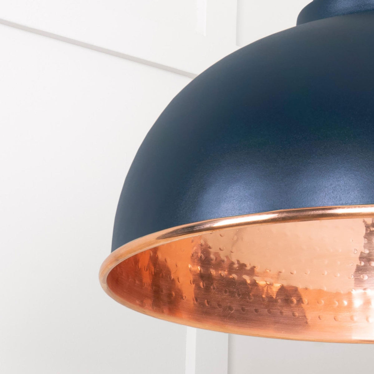 Hammered Copper Harborne Pendant in Dusk