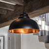 Hammered Copper Harborne Pendant in Elan Black