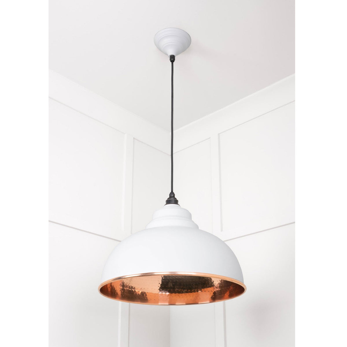 Hammered Copper Harborne Pendant in Flock