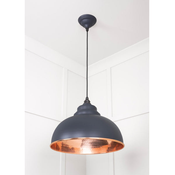 Hammered Copper Harborne Pendant in Slate