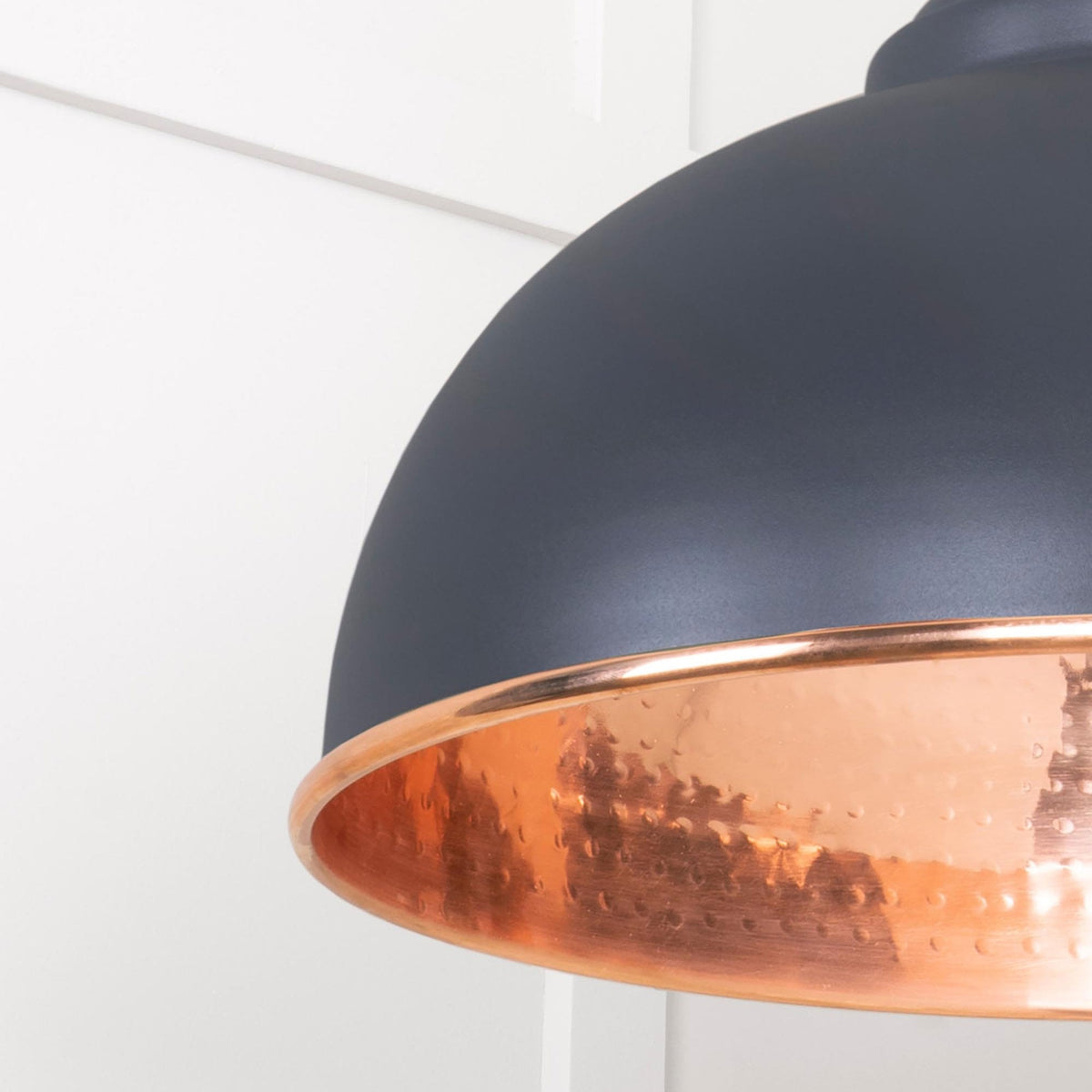 Hammered Copper Harborne Pendant in Slate