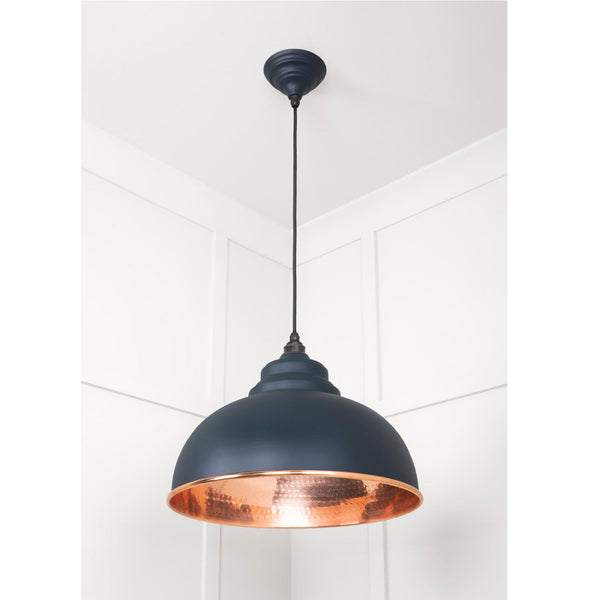 Hammered Copper Harborne Pendant in Soot