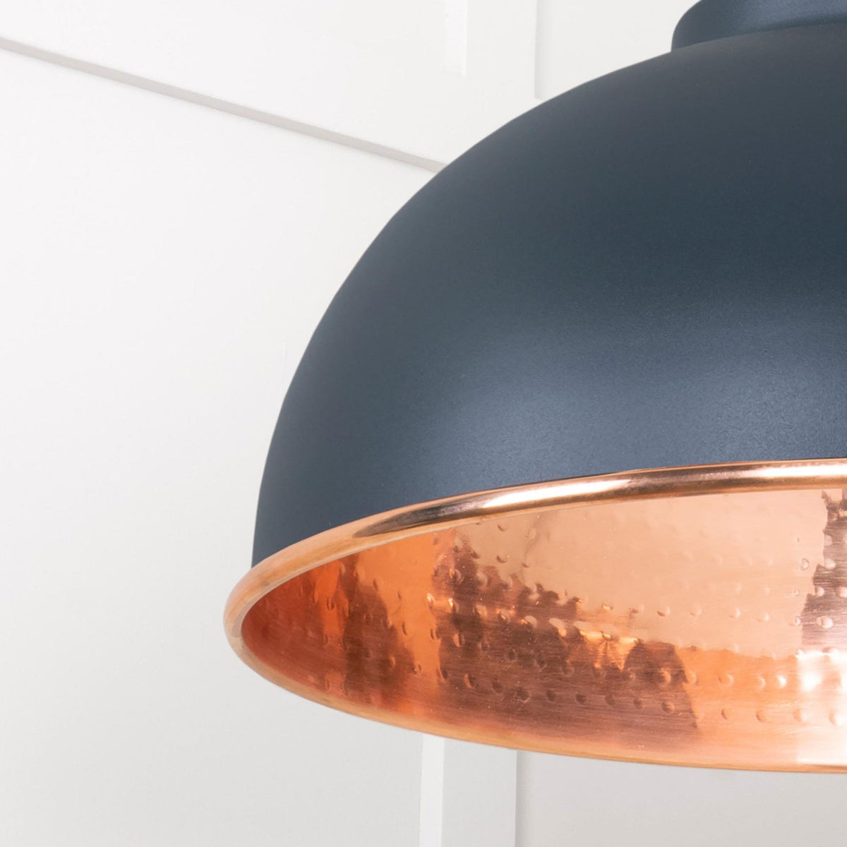 Hammered Copper Harborne Pendant in Soot