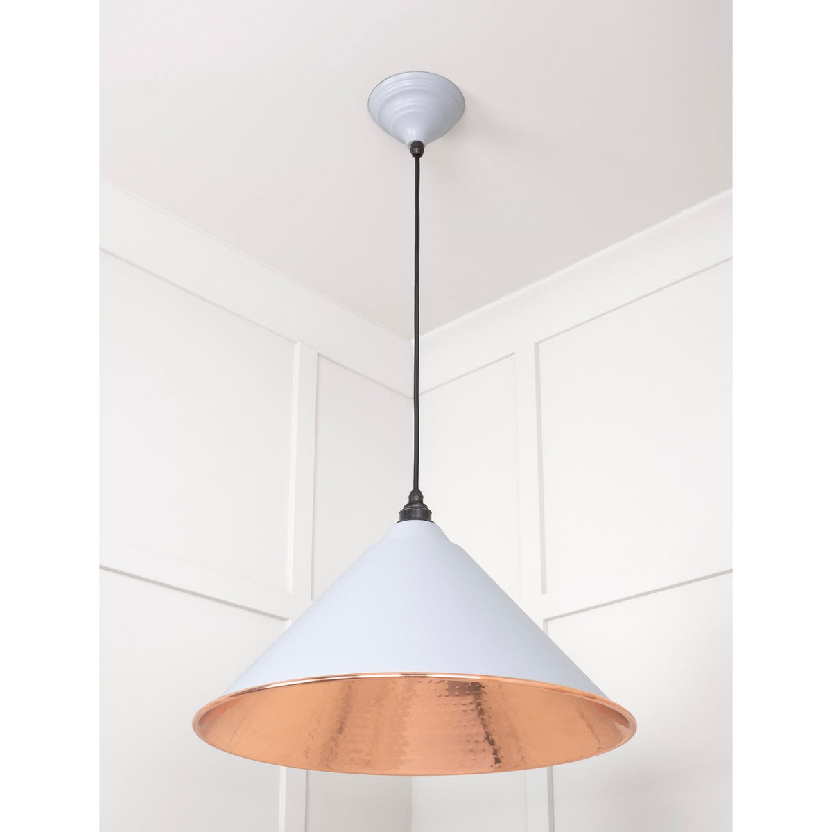 Hammered Copper Hockley Pendant in Birch