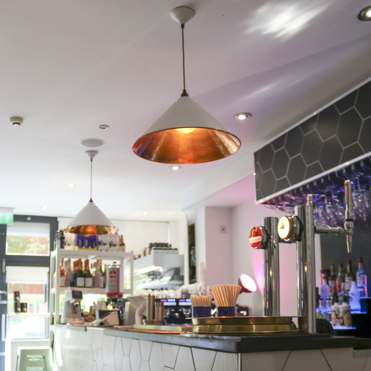 Hammered Copper Hockley Pendant in Birch