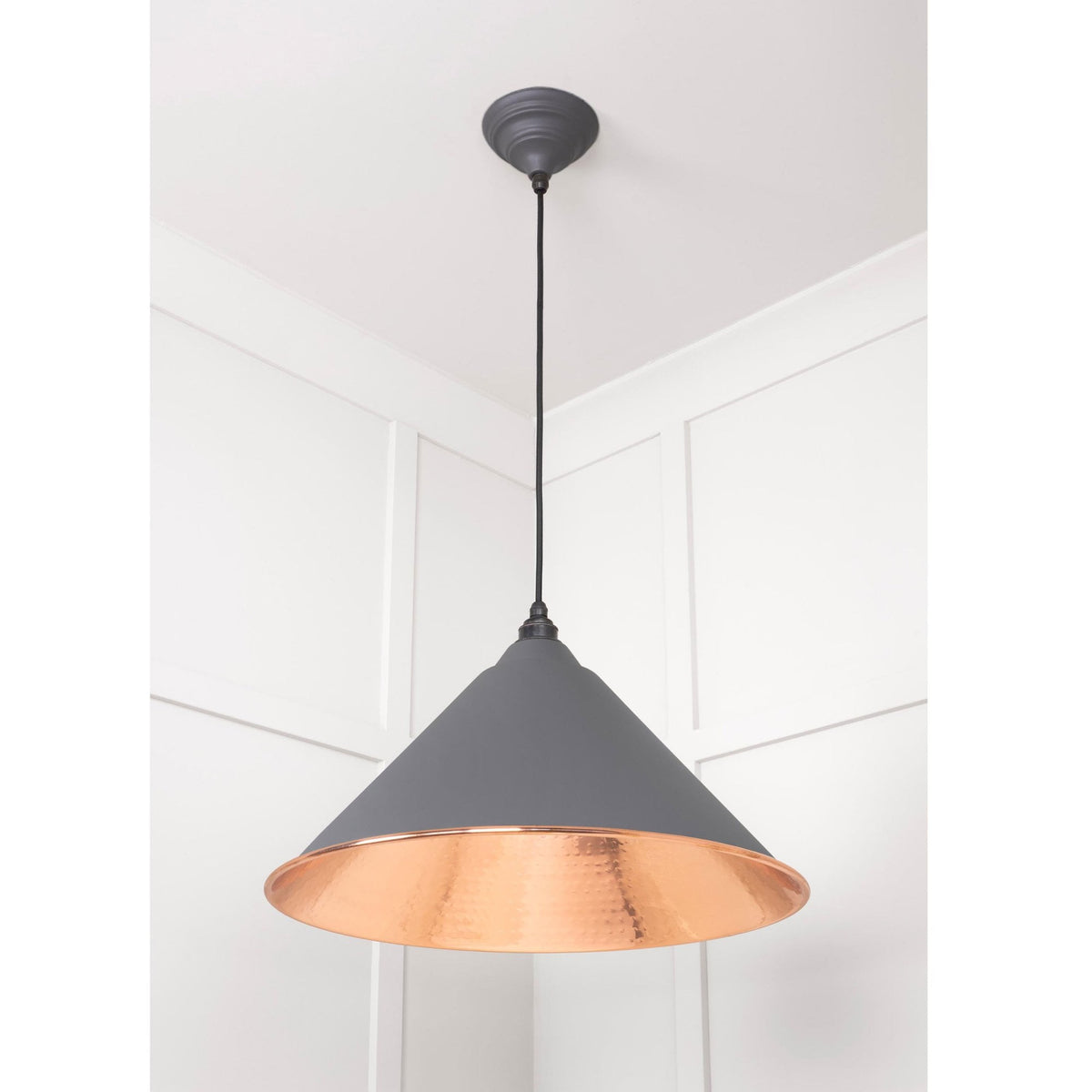 Hammered Copper Hockley Pendant in Bluff