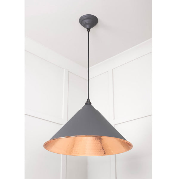 Hammered Copper Hockley Pendant in Bluff