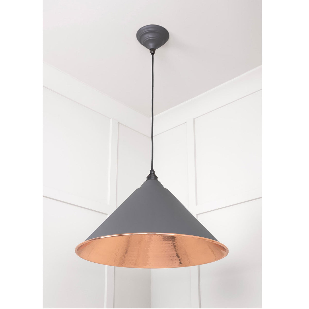 Hammered Copper Hockley Pendant in Bluff