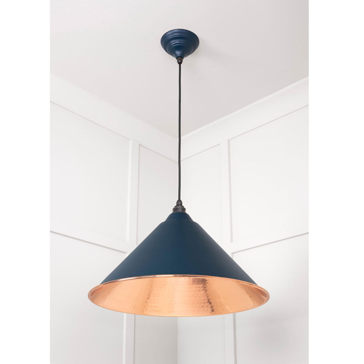 Hammered Copper Hockley Pendant in Dusk