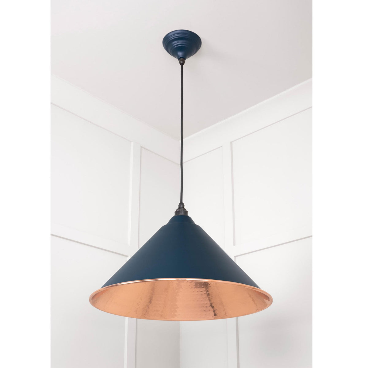 Hammered Copper Hockley Pendant in Dusk