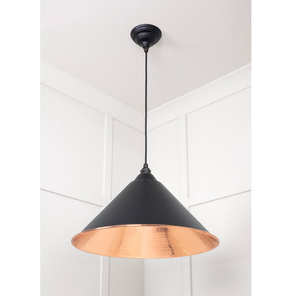 Hammered Copper Hockley Pendant in Elan Black