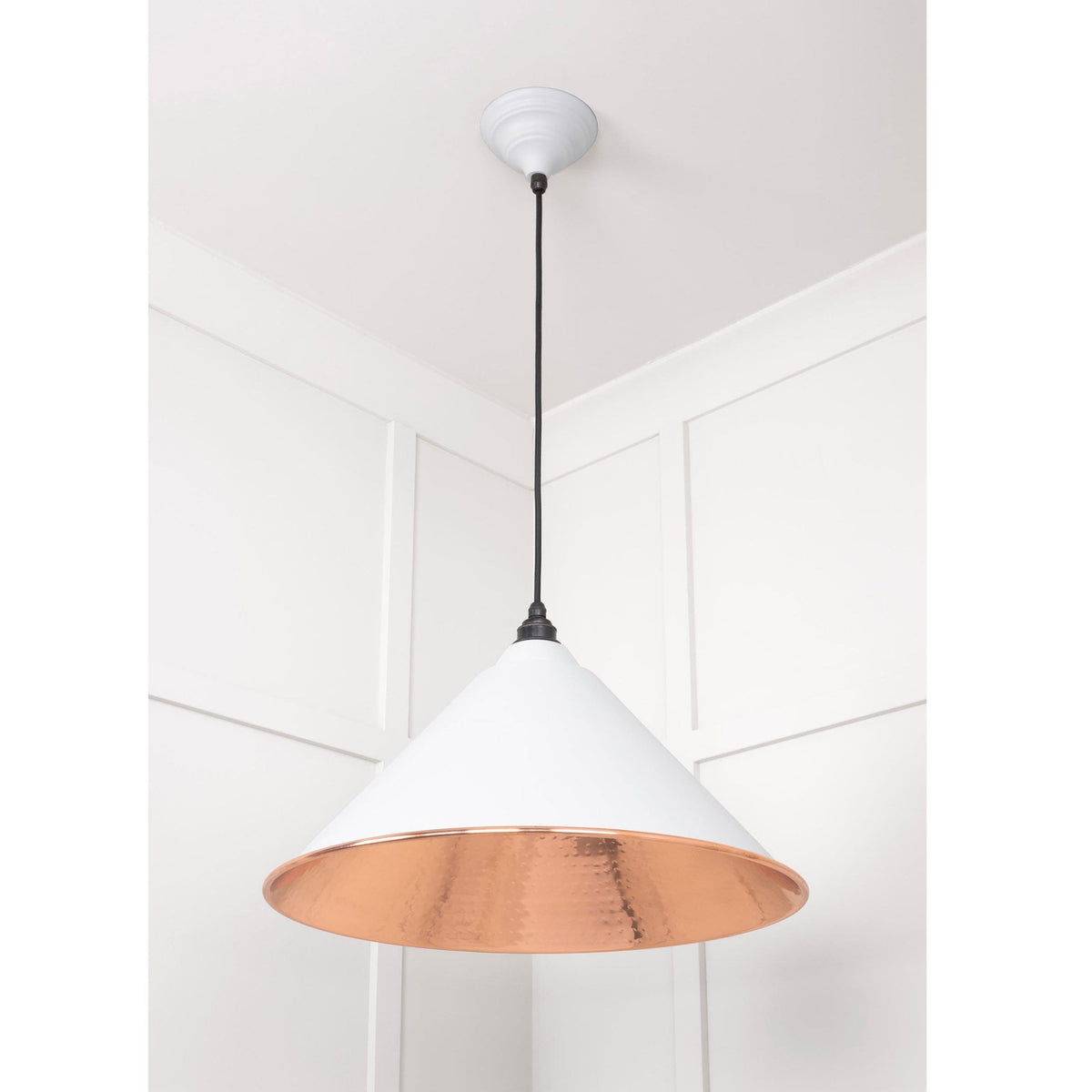 Hammered Copper Hockley Pendant in Flock