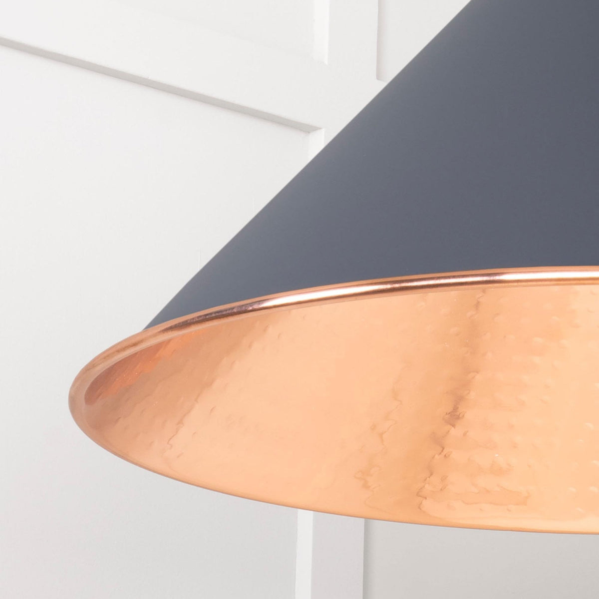 Hammered Copper Hockley Pendant in Slate