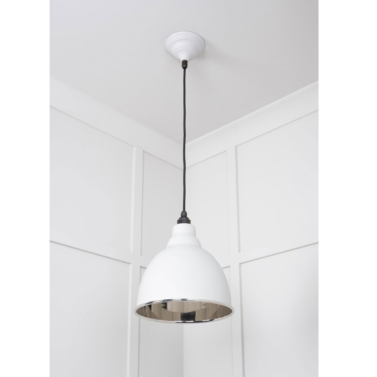Smooth Nickel Brindley Pendant in Flock