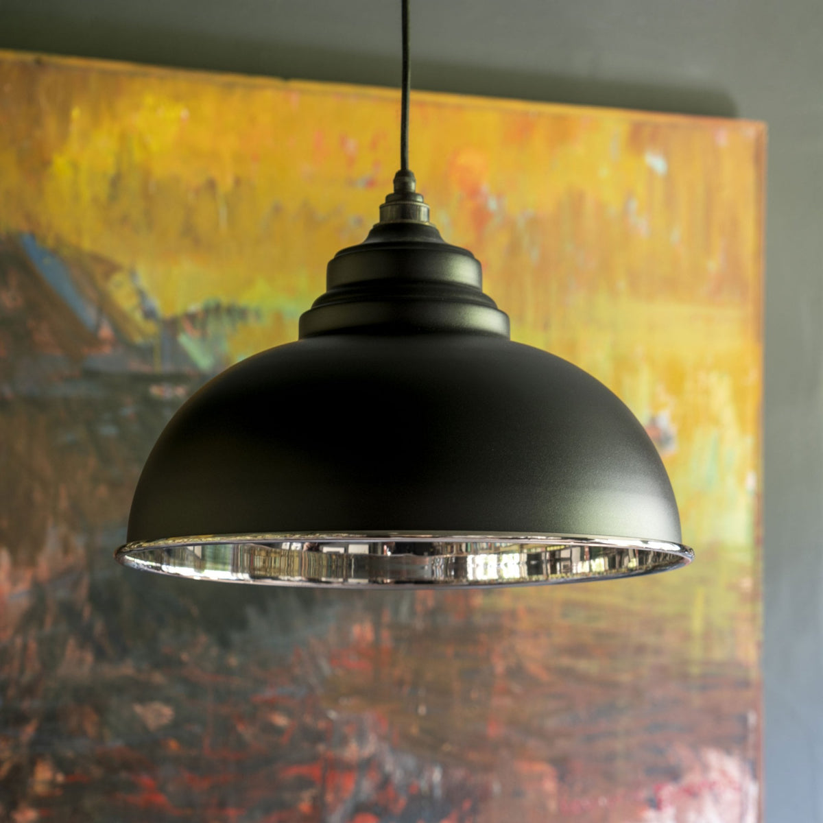 Smooth Nickel Harborne Pendant in Elan Black