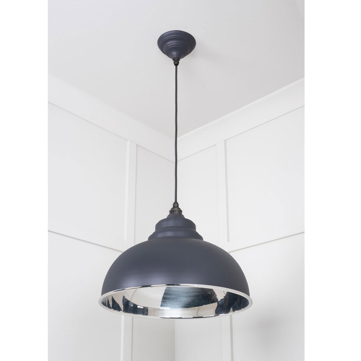 Smooth Nickel Harborne Pendant in Slate