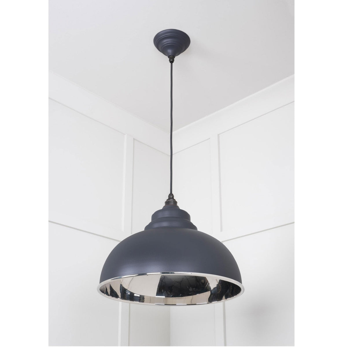 Smooth Nickel Harborne Pendant in Slate