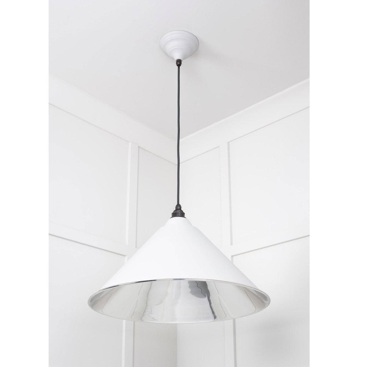Smooth Nickel Hockley Pendant in Flock