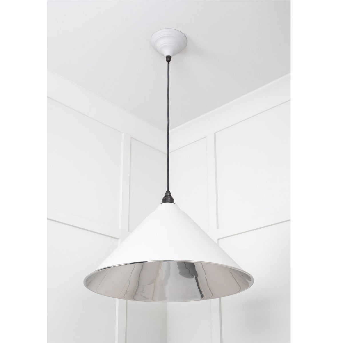 Smooth Nickel Hockley Pendant in Flock