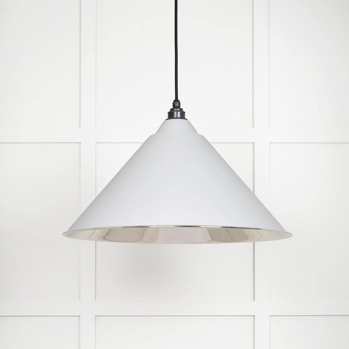 Smooth Nickel Hockley Pendant in Flock