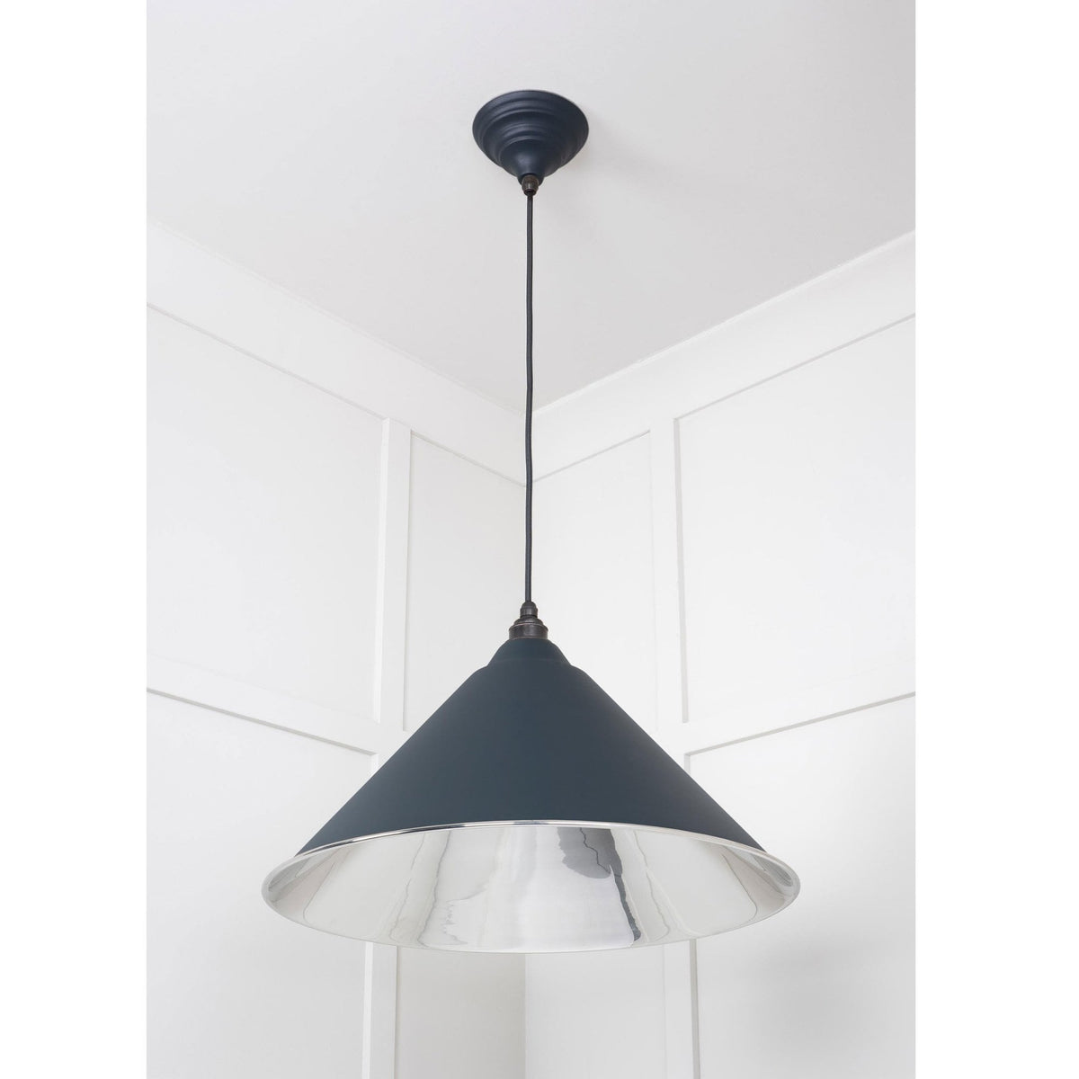 Smooth Nickel Hockley Pendant in Soot