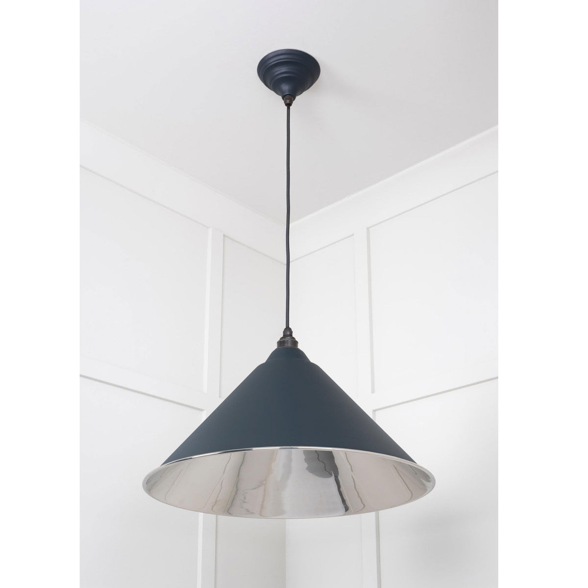 Smooth Nickel Hockley Pendant in Soot