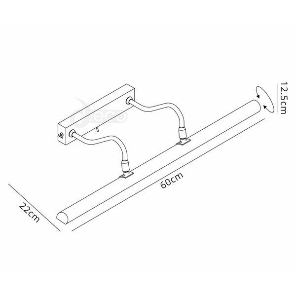 Abacus 60cm Switched Satin Black Picture Light