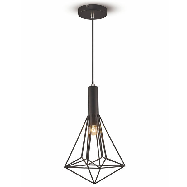 Kristoff Geometric Pendant 1 Light in a Black Finish