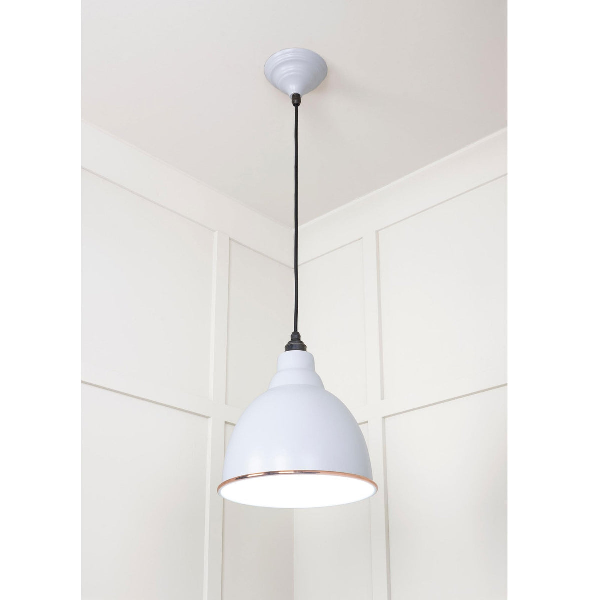 White Gloss Brindley Pendant in Birch