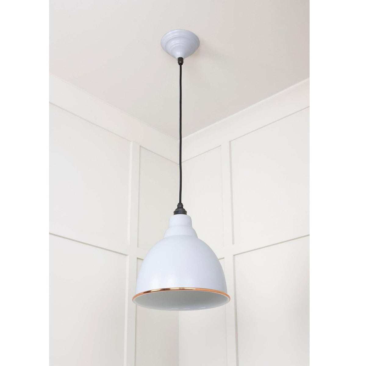 White Gloss Brindley Pendant in Birch