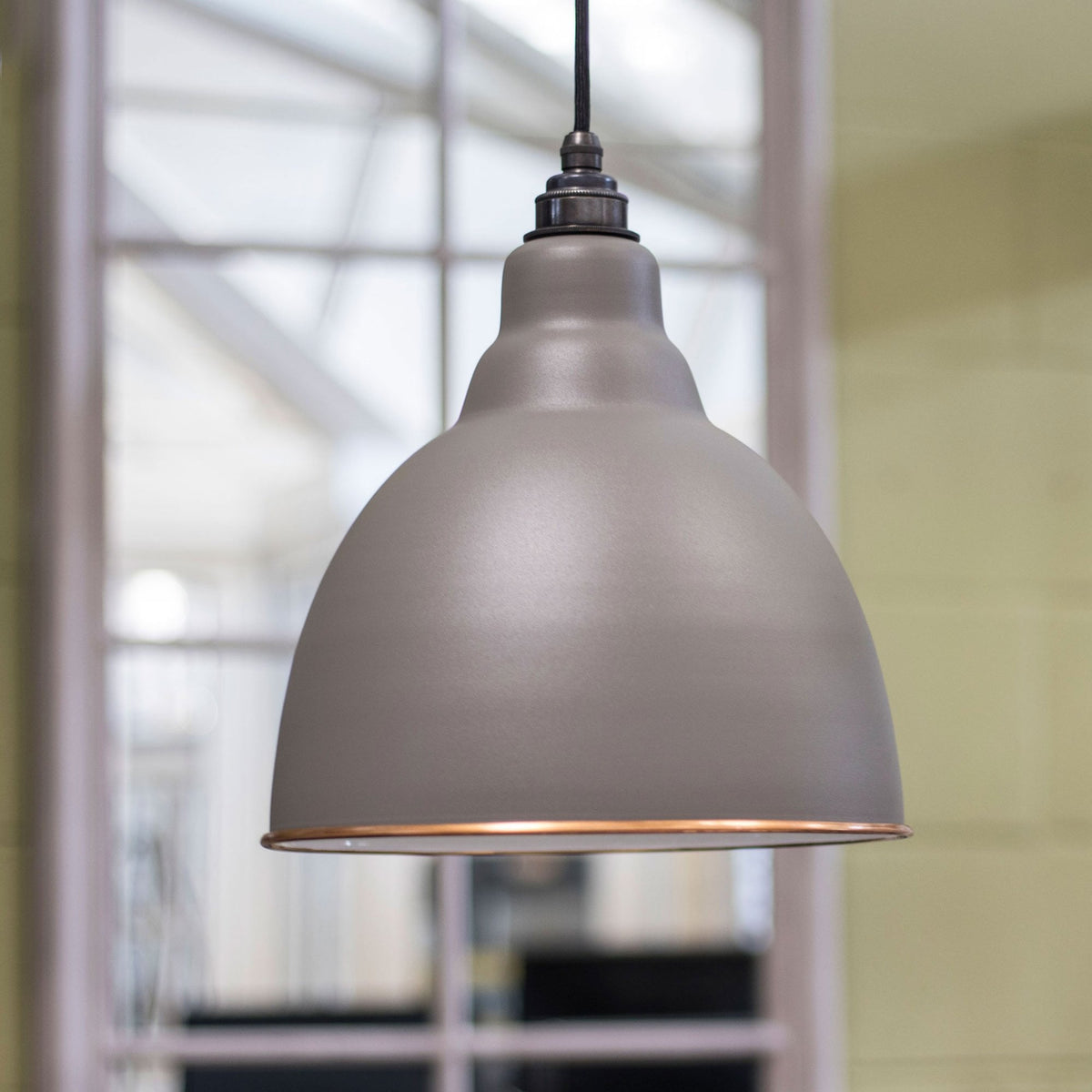 White Gloss Brindley Pendant in Bluff