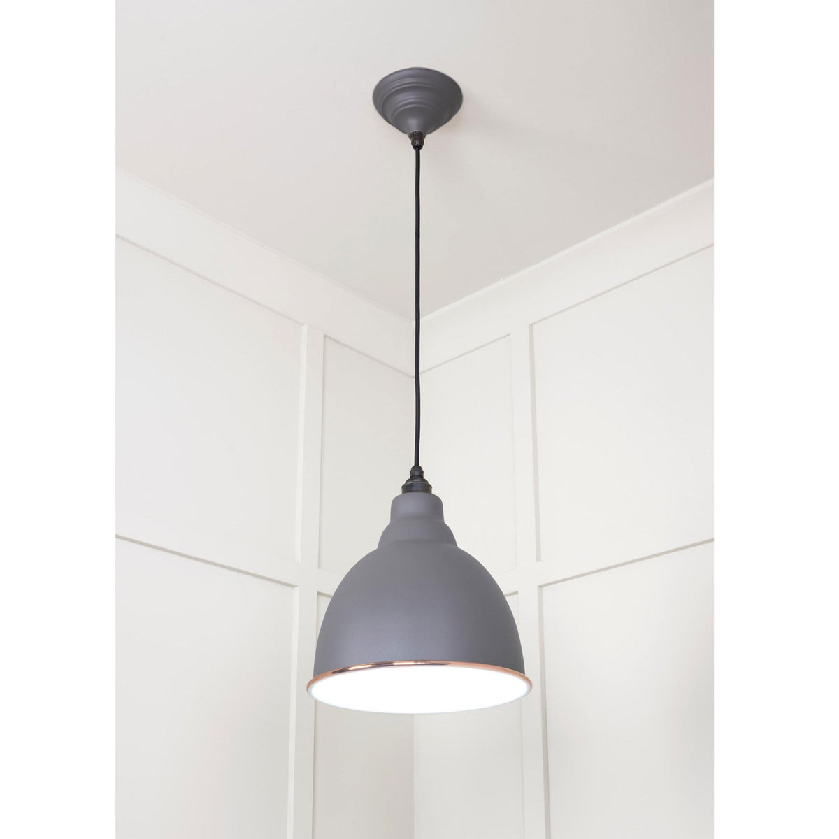 White Gloss Brindley Pendant in Bluff